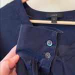 J.Crew Silk navy blue V-Neck Blouse Photo 3