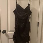 Wild Fable  Womens Black Leopard Satin Sleeveless with Ruched Bodycon Dress Sz XL Photo 0