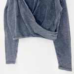 Free People  Movement Criss Crossed Crop Sweatshirt Size Small NWT Black Photo 3