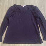 Victoria's Secret Deep Purple Long Sleeve V-Neck Top Photo 0