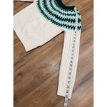 Draper James  Fair Isle Knit Sweater Green White Long Sleeve Women's M Photo 6
