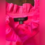 IM NYC Isaac Mizrahi Fuchsia Hot Pink Short Sleeve Ruffle Shirt Dress Size L Photo 3