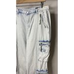 BLANK NYC  The Franklin Rib Cage Wide Leg Cargo Jeans Pants Women's 30 Light Wash Photo 1