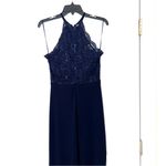 MORGAN & CO formal dress navy with sequins size 5 / 6 Blue Photo 3