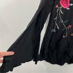 Staring At Stars NWT Black Floral Embroidered Bell Sleeve Tunic Top Size SMALL Photo 6