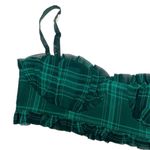 superdown NWT  Bralette Bustier Zelia Green Plaid Crop Top Bra Top Size Small NEW Photo 2