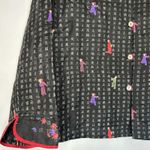Chico's Design Size 3 100% Silk Asian Kimono Jacket Black Red Long sleeve VTG Photo 3