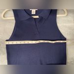 NWOT Sincerely Jules Size XL Blue Ribbed Knit V Neck Collar Sleeveless Crop Top Photo 5