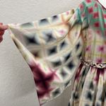 Charlie Jade One Shoulder Geometric Watercolor Pixel Cascade Dress S Silk Photo 3