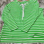 Crown & Ivy  Green and White Long Sleeve Terrycloth Nautical Sailor Popover Top Photo 1