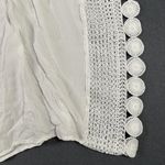The Royal Standard Tunic Womens One Size Boho Crochet Trim Tassel Cover Up Top White Photo 2
