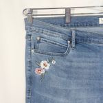 Nicole Miller  Plus Size 20 High Rise Skinny Jeans Floral Embroidered Raw Hem 677 Photo 2