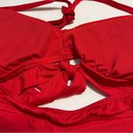 Kona Sol  Tie Front Bikini Top Red NWOT S Photo 4