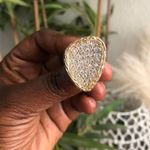 Park Lane Boca Gold band white crystals asymmetrical ring Photo 2