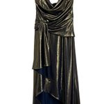 Ever New Goddess Charli High Low Navy And Gold Metallic Formal Gown Sz US 0 Photo 1