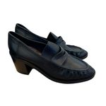 Aquatalia Josette Heeled Loafer Leather Black 9 Y2K Photo 1