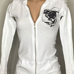 Lauren Moshi New.  white zip up hoodie. Small. Retails $178 Photo 0