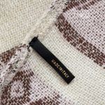 Maje  Ivory Pink Geometric Print Fringed Shawl Poncho Wool Blend Women’s One Size Photo 5