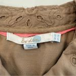 Boden Sleeveless Eyelet Button Front Cottagecore Midi Dress Womens 2R Tan Preppy Size 2 Photo 8