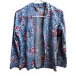 Vintage Women's Koko Knits 80s Floral Cardigan Size M Feminine Dainty Coquette Blue Size M Photo 0