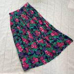 Vintage Midi Skirt with Tropical Print Pink Photo 1