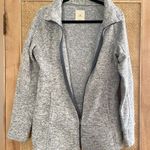 Thread & Supply Small Blue Grey Heathered Zip Up Jacket With Thumb Holes Running Gray Photo 1