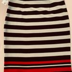 Elle  Black and Red Striped Pencil Skirt Photo 6