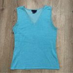 Magaschoni  Blue Silk Tank V-Neck Tank top, sleeveless, size small Photo 0