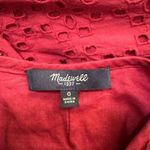 Madewell Happening Cotton Eyelet Crimson Red Cut Out Mini Shift Dress EUC 0 Photo 7