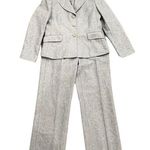 Le Suit  Essentials Two Piece Pant Suit in Grey Marl, Size 4P​​​​​​​​ Photo 0