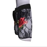 Black sheer lace bottoms with rose appliqué Black Photo 4