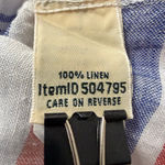 L.L.Bean  Linen Stripe Button Back Top Blue Red White Women’s Large Photo 7