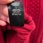 Alice + Olivia  Red Turtleneck Cropped Cable Knit Sweater women’s‎ size Large Photo 6