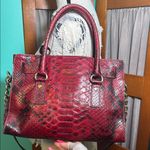 Michael Kors Black & Red Shoulder Bag with Gold Hardware Photo 7