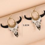 Cool bull design cowgirl earrings Gold Photo 3