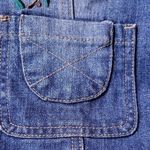 Baccini  Blue Denim Vest with Colorful Floral Embroidery Size L Photo 8