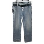 NWT RtA Dexter Belted Baggy Jeans in Sun Blue Size MEDIUM Metallic Coated Denim Photo 1