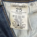 Driftwood Jackie Aztec Embroidered Mid Rise Raw Hem Skinny Jean Denim Photo 6