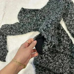 Abercrombie & Fitch Abercrombie Fitch Long Sleeve Black & White Print Dress With Pockets - Size S Photo 5