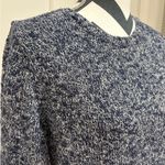 L.L. Bean Women’s Blue Sweater Marled Tight Knit Crew Neck Cozy Fall Blue/White Size L Photo 1