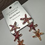 BaubleBar Sugarfix By  Starfish Pink Orange Gold Tone Dangle Pierced Earrings Photo 2
