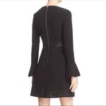 Parker NEW SONOMA BLACK LONG BELL SLEEVE LASER CUT ROUND NECK DRESS M Photo 2
