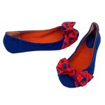 Bamboo  Fabric Ballet Flats Sz 7 UF Gators Polka Dot Bow Pinup Bold Tailgate Photo 0