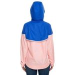 Nike Jacket Bleached Coral Pink Blue Full Zip Womens Size M Hooded Windbreaker Photo 5