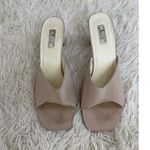 DIESSE Beige Square Toe Heeled Mules Slides Women's Designer Shoes Size 10 Tan Photo 1