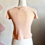 Old Navy Peach Ribbed Baby Tee Crop Top Cottagecore Minimalist Soft Girl‎ Small Photo 1