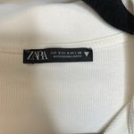 ZARA  Cream White Polo Shirt Cropped Sz Small Photo 2