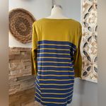 Jones New York  Mustard and Blue Striped Long Sleeve Top Photo 2
