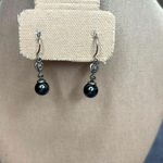 Artisan Metallic Hematite Drop Earrings with Sparkling Marcasite Accents Photo 2