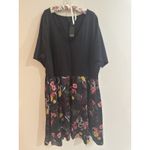 Torrid  Black Floral Snake Print Midi Dress Plus Size 4 VNeck Short Sleeve 4X NEW Photo 0